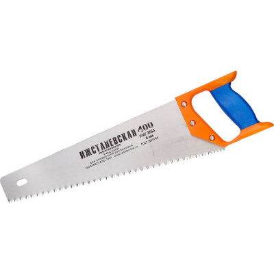 Ножовка "Ижсталь-ТНП " "ПРЕМИУМ" по дереву с двухкомпонентной пластиковой рукояткой, шаг 5мм, 400мм {1520-40-05_z01}