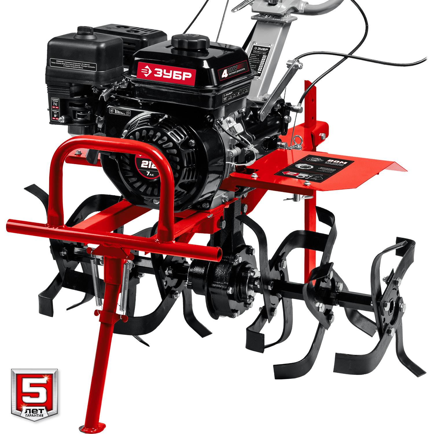 ЗУБР МТШ-500 мотоблок бензиновый с ВОМ, 212 см3 {МТШ-500}