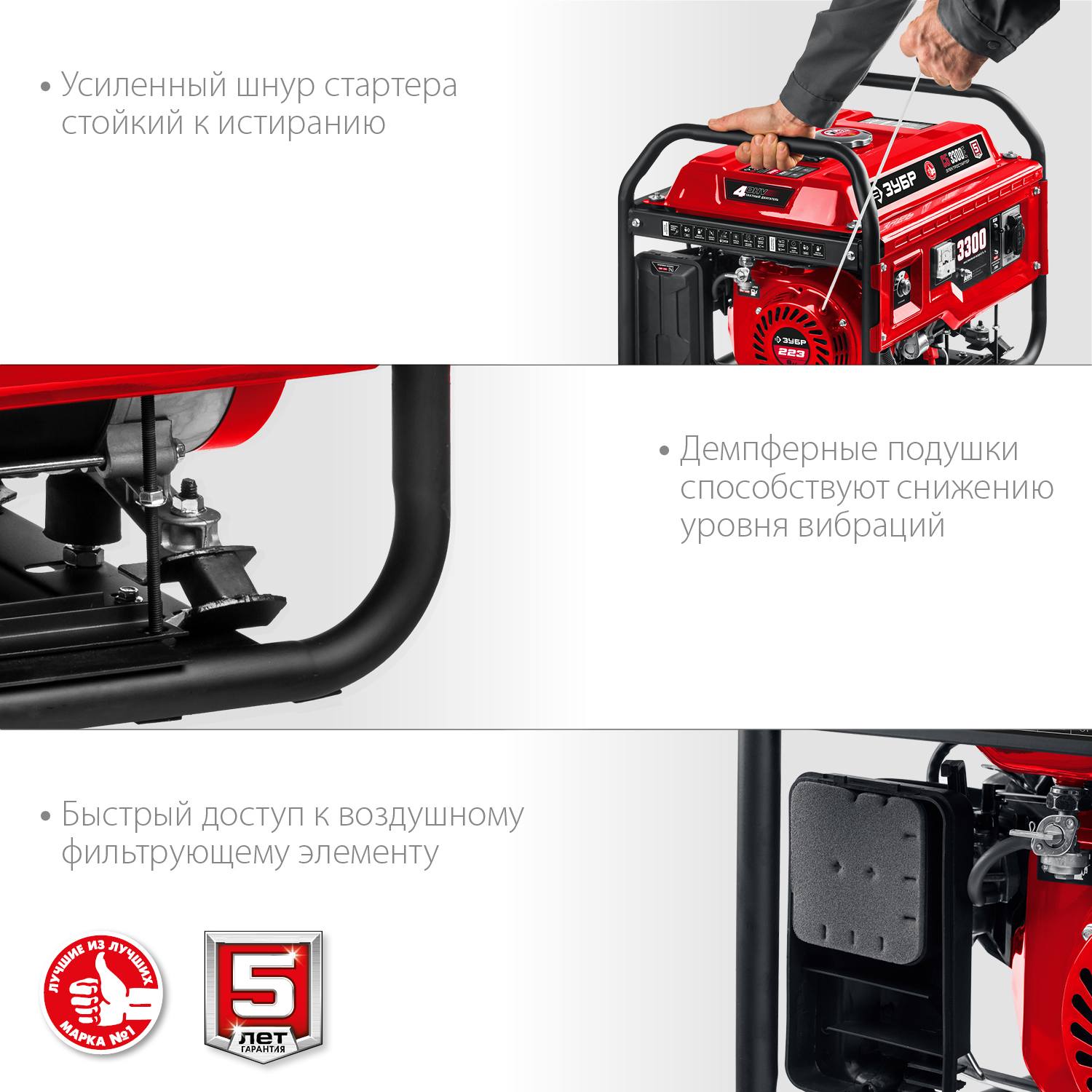 СБ-3300Е бензиновый генератор с электростартером, 3300 Вт, ЗУБР {СБ-3300Е}