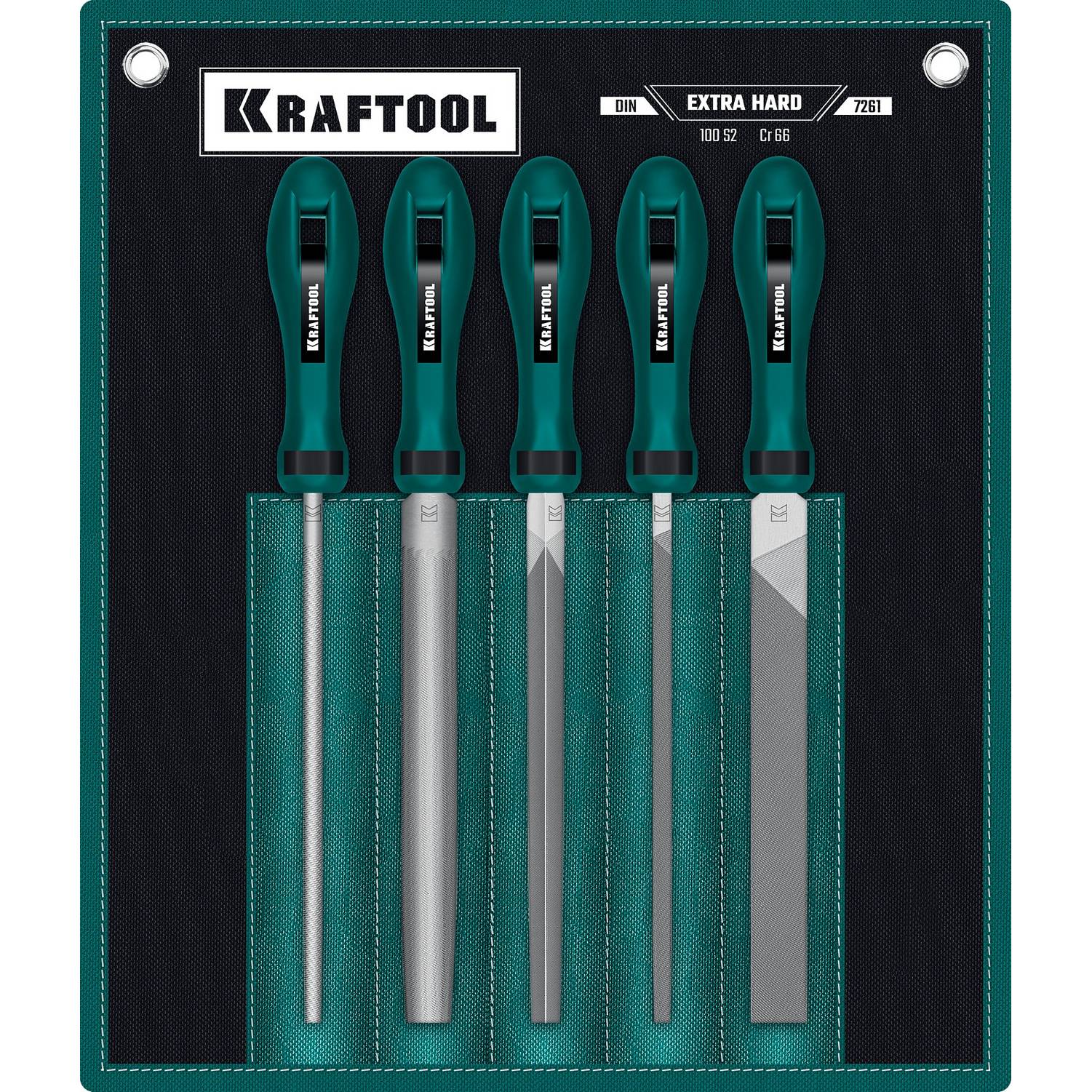 KRAFTOOL ALLIGATOR набор напильников, двухкомпонентная рукоятка, 200 мм {16905}