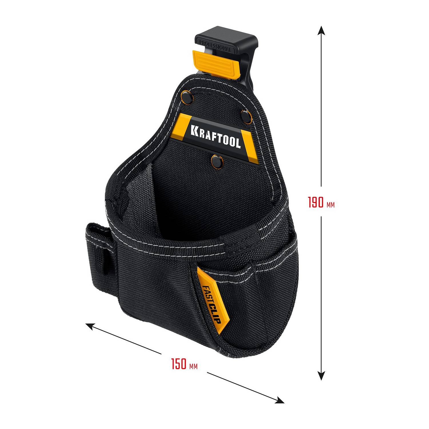 KRAFTOOL  KP-5 с быстросъёмным креплением FastClip, 5 карманов и петель, 150 х 190 мм, поясная сумка {38778}