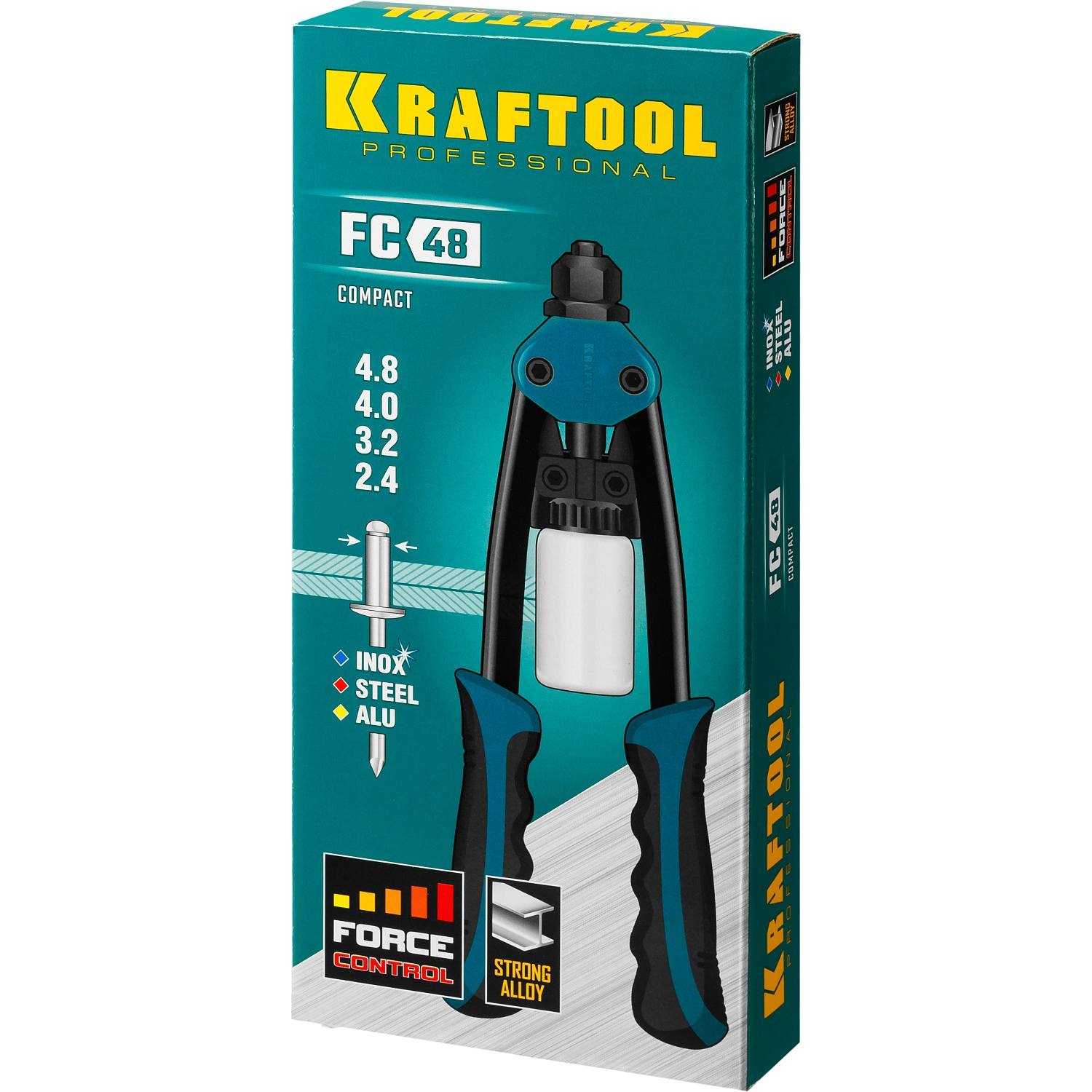 KRAFTOOL FC-48  компактный двуручный заклепочник, "Force Control" {31161_z01}