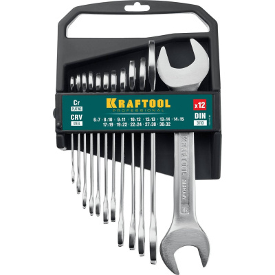 Набор рожковых гаечных ключей 12 шт, 6 - 32 мм, KRAFTOOL {27033-H12C_z01}