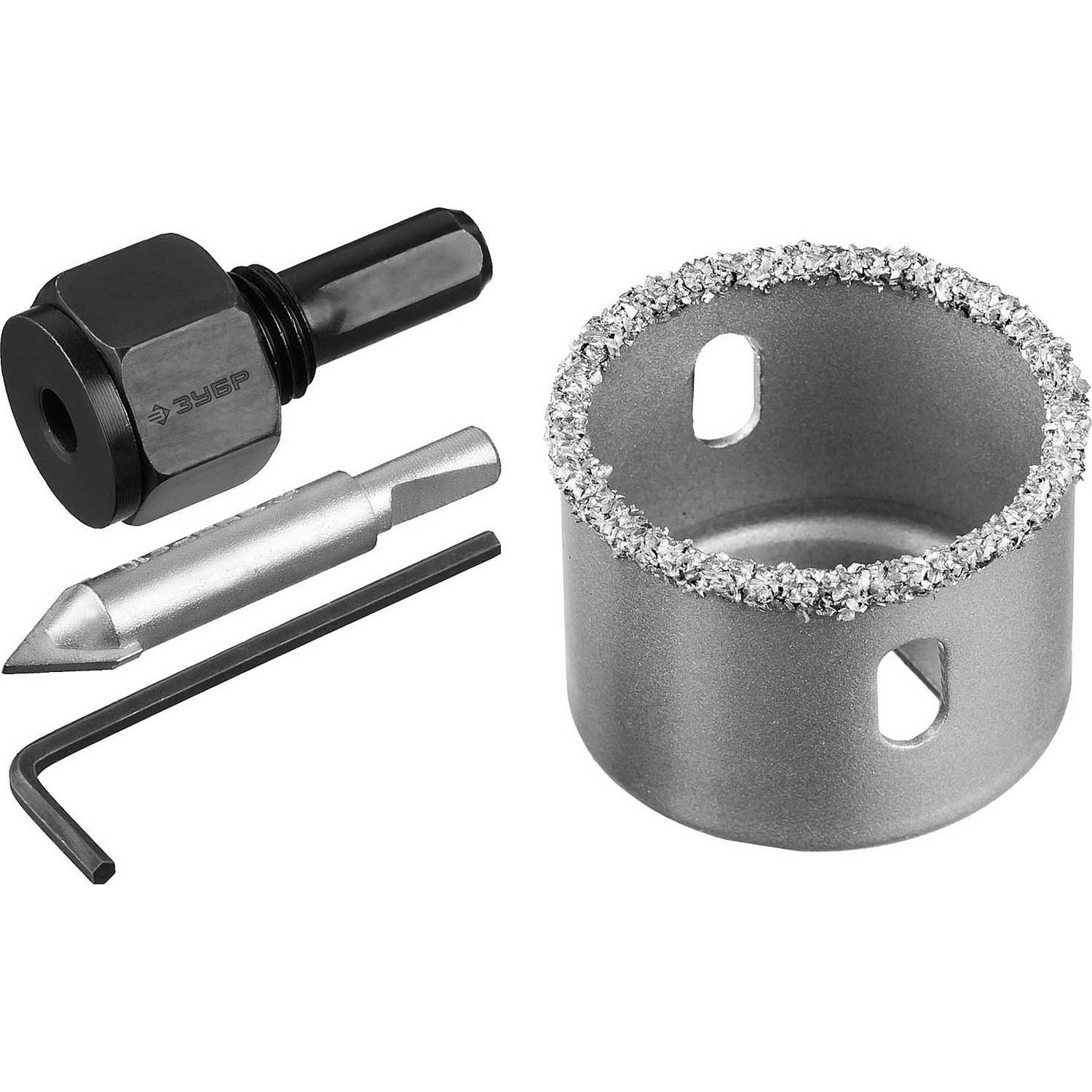 ЗУБР  38 мм, L 25 мм, карбид вольфрама, коронка-чашка с державкой и сверлом, Профессионал (33360-038)