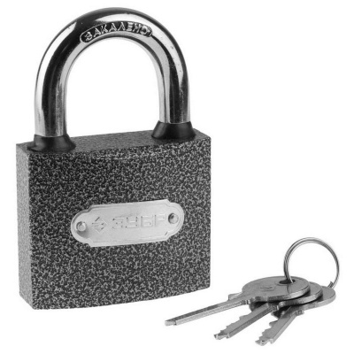 Замок ЗУБР "Мастер" навесной, металлический корпус, закаленная дужка, 63мм {3712-60_z01}