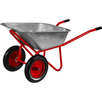 ЗУБР  Т-22, 110 л, 200 кг, двухколесная, оцинкованная сталь, две стальные опоры, строительная тачка (39950)