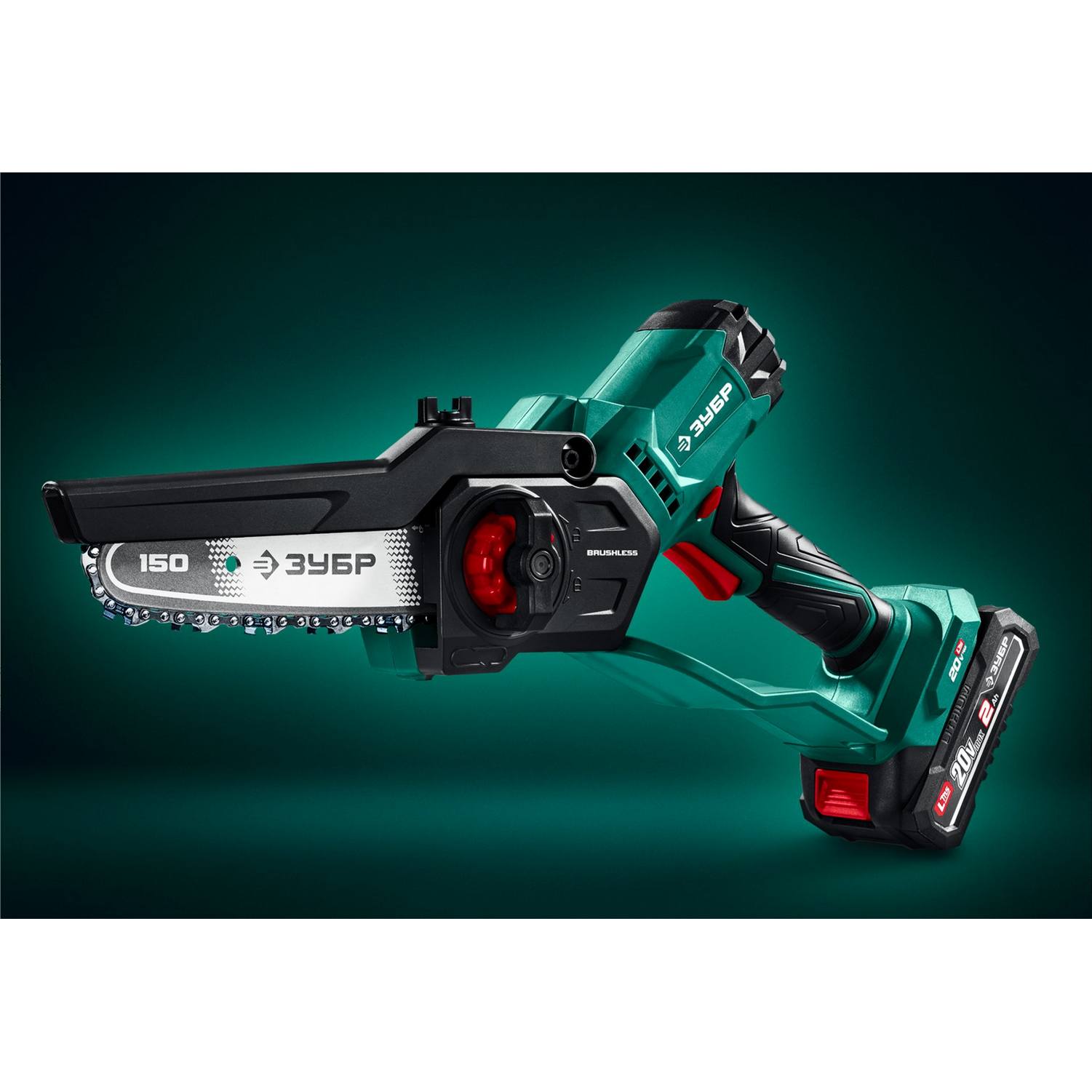 ЗУБР  20 В, 100 мм шина, без АКБ (LMS), мини-пила цепная аккумуляторная {ПЦА-2010}