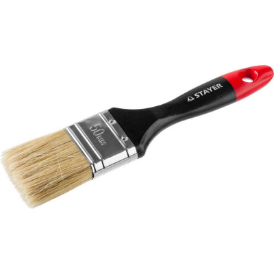 STAYER  Universal, 50 мм, 2", светлая, натуральная щетина, деревянная ручка,  все виды ЛКМ, плоская кисть, Professional (0104-050)