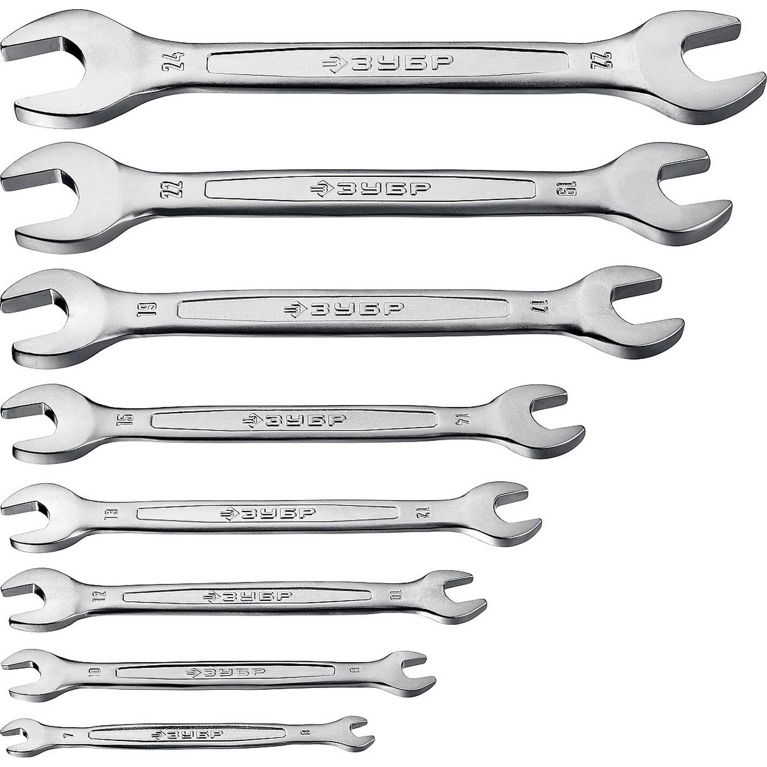 Набор рожковых гаечных ключей 8 шт, 6 - 24 мм, ЗУБР {27011-H8_z01}