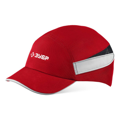 ЗУБР  БИНОМ, красная, ударопрочный корпус, укороченный козырёк 55мм, размер от 54 до 59см, защитная каскетка, Профессионал  {11096}