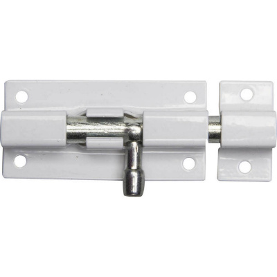 Задвижка накладная для окон и мебели "ШП-60 БЦ", цвет белый/цинк, 60мм {37751-60}