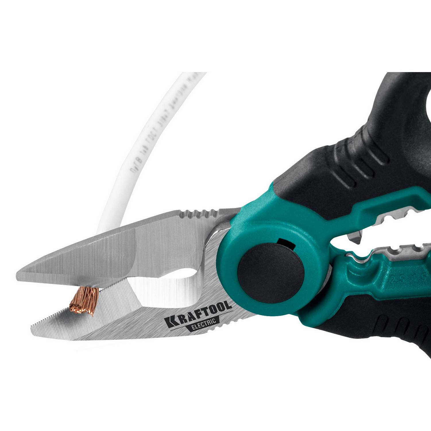 KRAFTOOL  ELECTRIC, 4 в 1, 160 мм, с чехлом, ножницы электрика {23356}