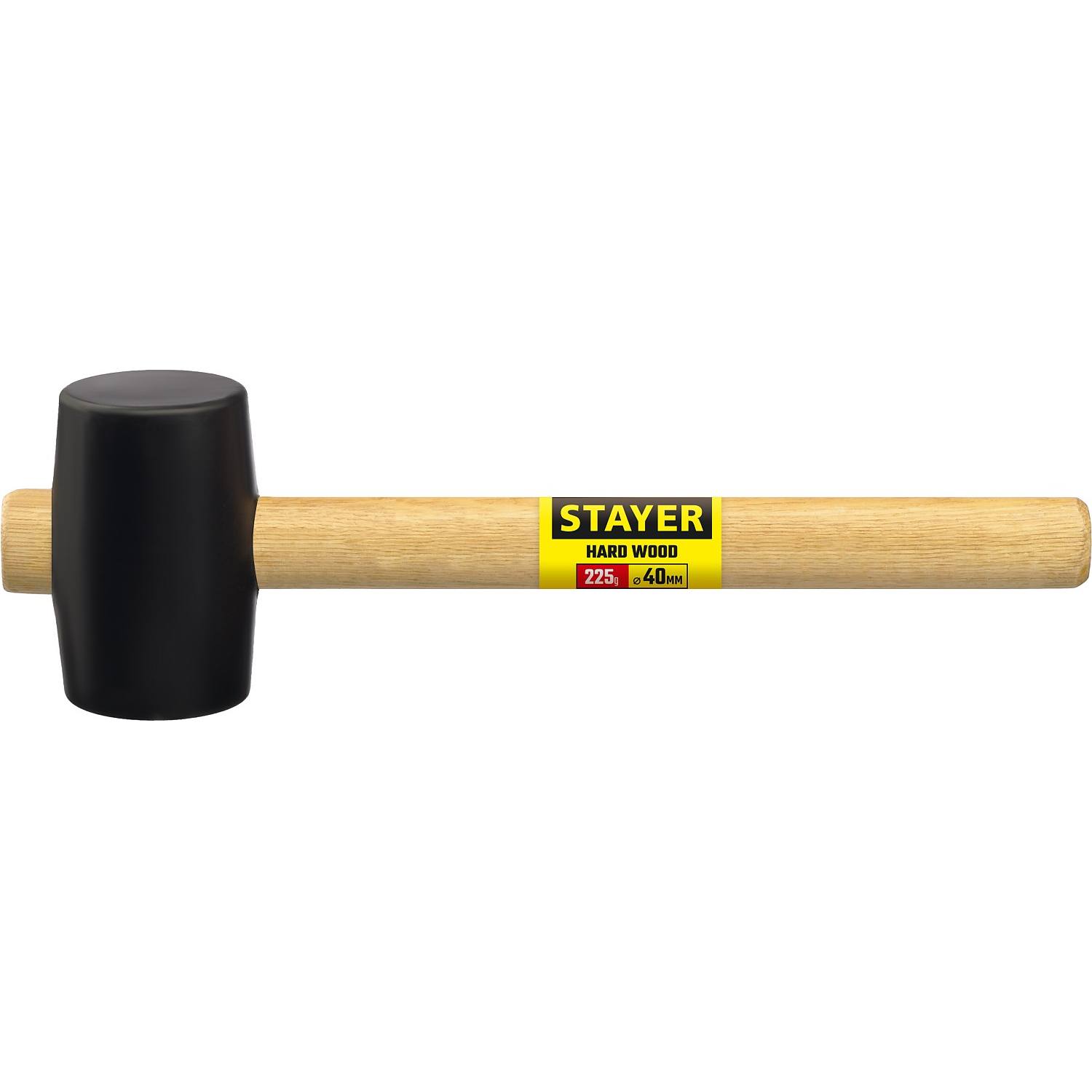 STAYER  225г Чёрная резиновая киянка с деревянной рукояткой {20505-40}