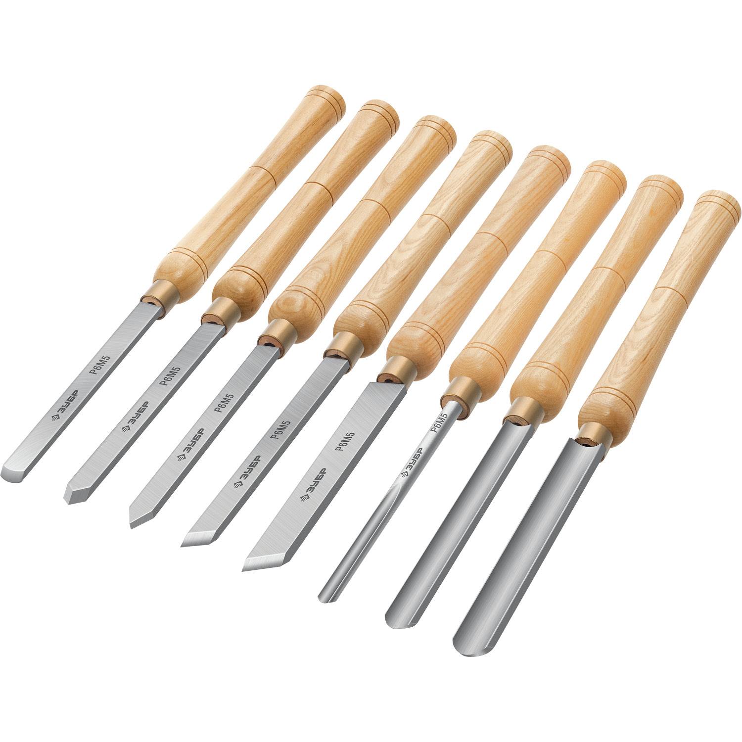 ЗУБР  УМЕЛЕЦ-8 8шт, Р6М5, Набор ручных резцов по дереву  {18374}