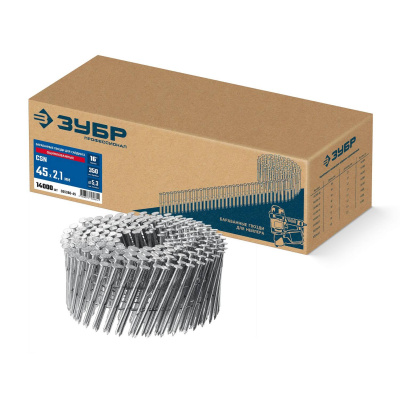ЗУБР  CSN 45 х 2.1 мм, барабанные гвозди для сайдинга оцинкованные, 14000 шт {305386-45}