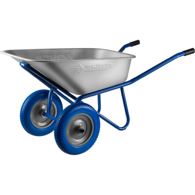 ЗУБР  ПТ-300, 110 л, 240 кг, двухколесная, оцинкованная сталь, строительная тачка, Профессионал (39911)