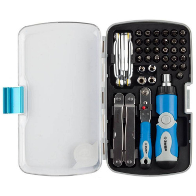 ЗУБР ПРОФИ  универсальный набор инструмента 53 предм.: мультитул, имбусовые ключи, трещотка, реверсивно-рычажная отвертка