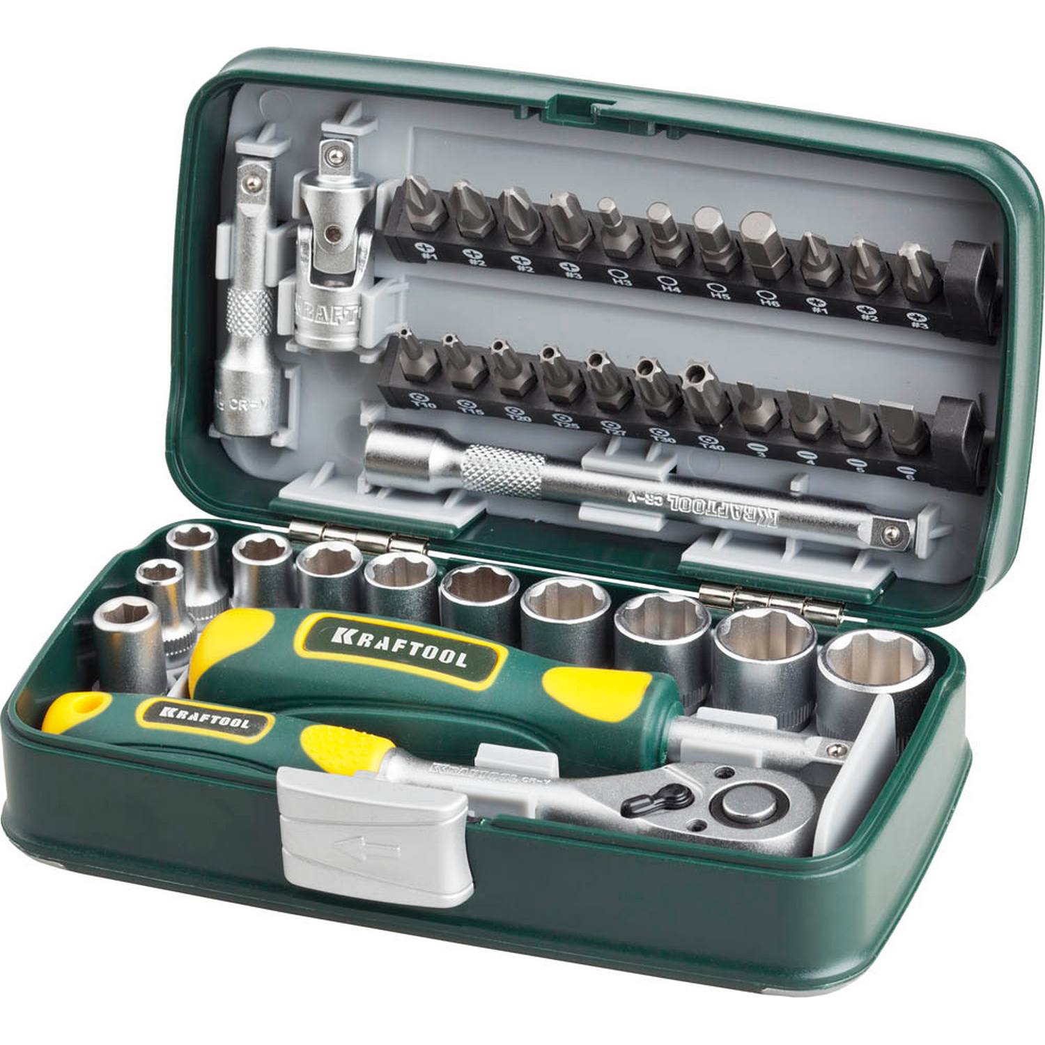 KRAFTOOL UNIVERSAL-38 универсальный набор инструмента 1/4" 38 предм. {27970-H38}