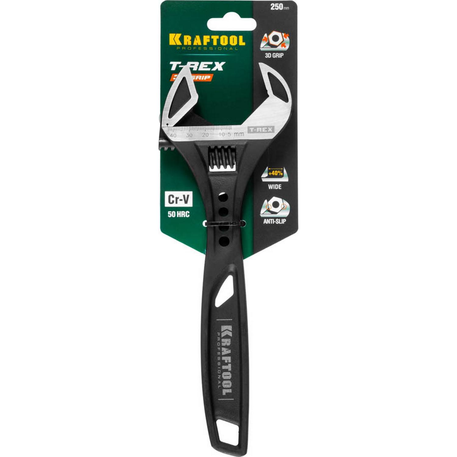 Ключ разводной силовой T-REX, 250 / 43 мм, KRAFTOOL {27254-25}