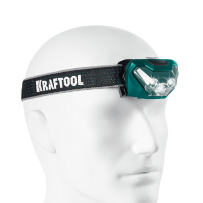 KRAFTOOL  KH-3, 500 лм, 5 режимов, налобный фонарь, 3ААА {56456}