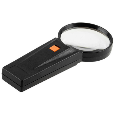 Лупа STAYER "STANDARD" с подсветкой, 3 кратное увеличение, диаметр линзы - 75мм {40522-75}