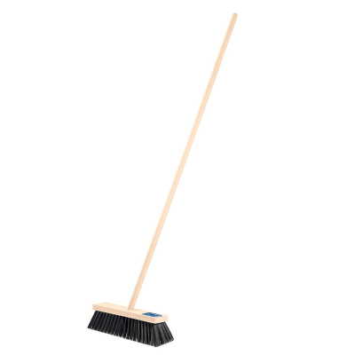 ЗУБР  ДОКА буковая колодка 40см, шлифованный буковый черенок 140см (d25мм), щетина 85мм, 5-рядная, уличная щётка с черенком {39191-40_z01}