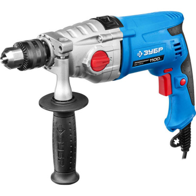 ЗУБР 1100 Вт ударная 2-х скоростная дрель, серия Профессионал {ЗДУ-1100-2 ЭРММ2}