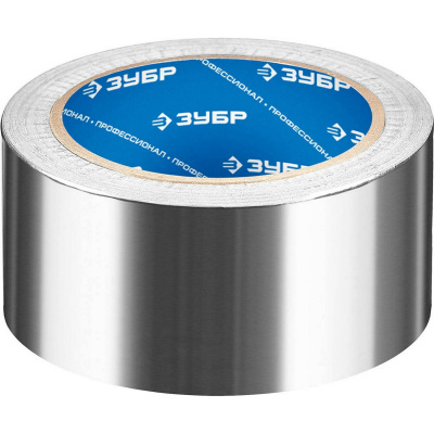 Алюминиевая лента, ЗУБР Профессионал 12262-50-25, до 120 °С, 60мкм, 50мм х 25м {12262-50-25}