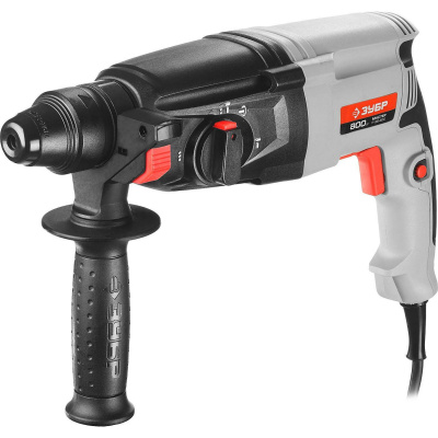 Перфоратор SDS-plus, ЗУБР П-26-800, реверс, горизонтальный, 3 Дж, 0-1300 об/мин, 0-4800 уд/мин, 800 Вт, кейс