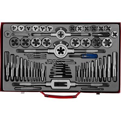 ЗУБР 65 предметов, набор метчиков и плашек, сталь 9ХС {28118-H65_z01}