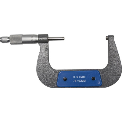 Микрометр ЗУБР "ЭКСПЕРТ" гладкий механический, МК 100, диапазон 75-100мм, шаг измерения 0,01мм {34480-100_z01}