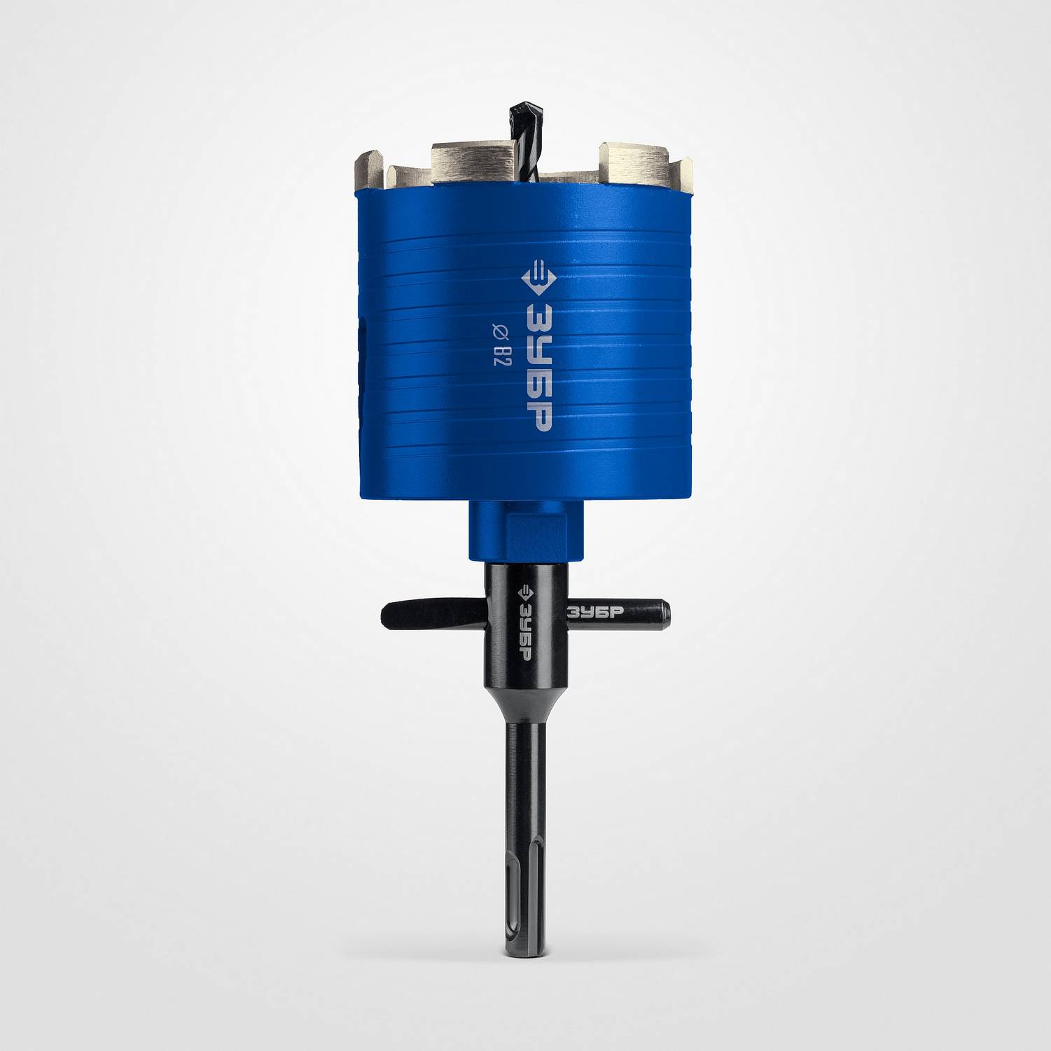 ЗУБР  АСК d 82 мм (М16; рабочая глубина 75 мм, лазерная сварка), алмазная сегментная коронка для подрозетников, Профессионал {29875-82}