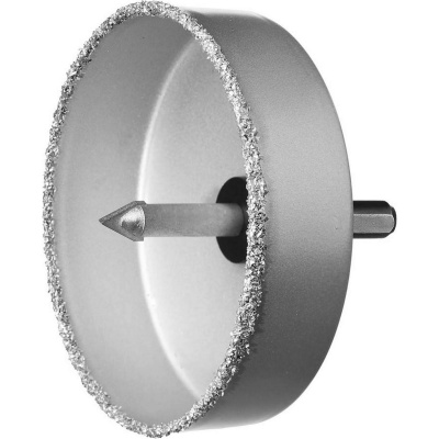 Коронка-чашка ЗУБР "Профессионал" c карбид-вольфрамовым нанесением, 102 мм, высота 25 мм, в сборе с державкой и сверлом