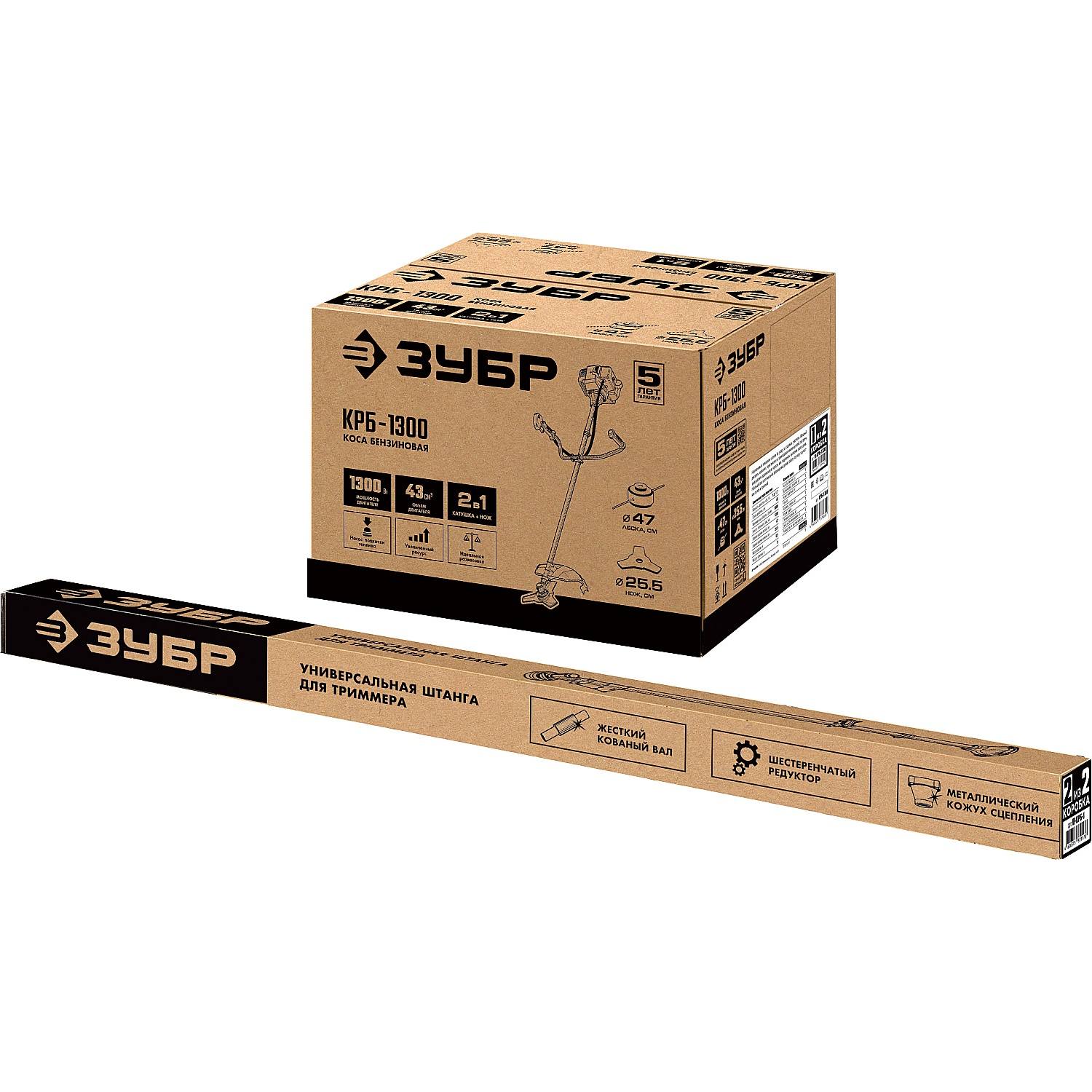 ЗУБР КРБ-1300 бензокоса, 1.3 кВт / 1.7 л.с., 43 см3 {КРБ-1300}