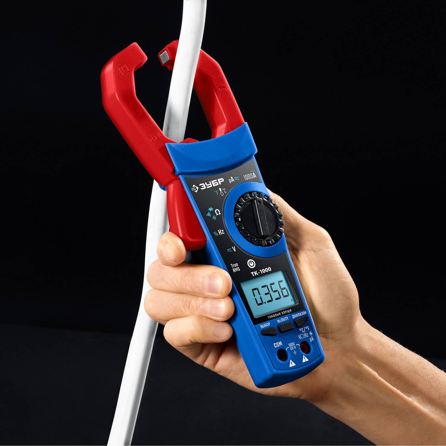 ЗУБР  ТК-1000 цифровые токовые клещи  {59824_z01}