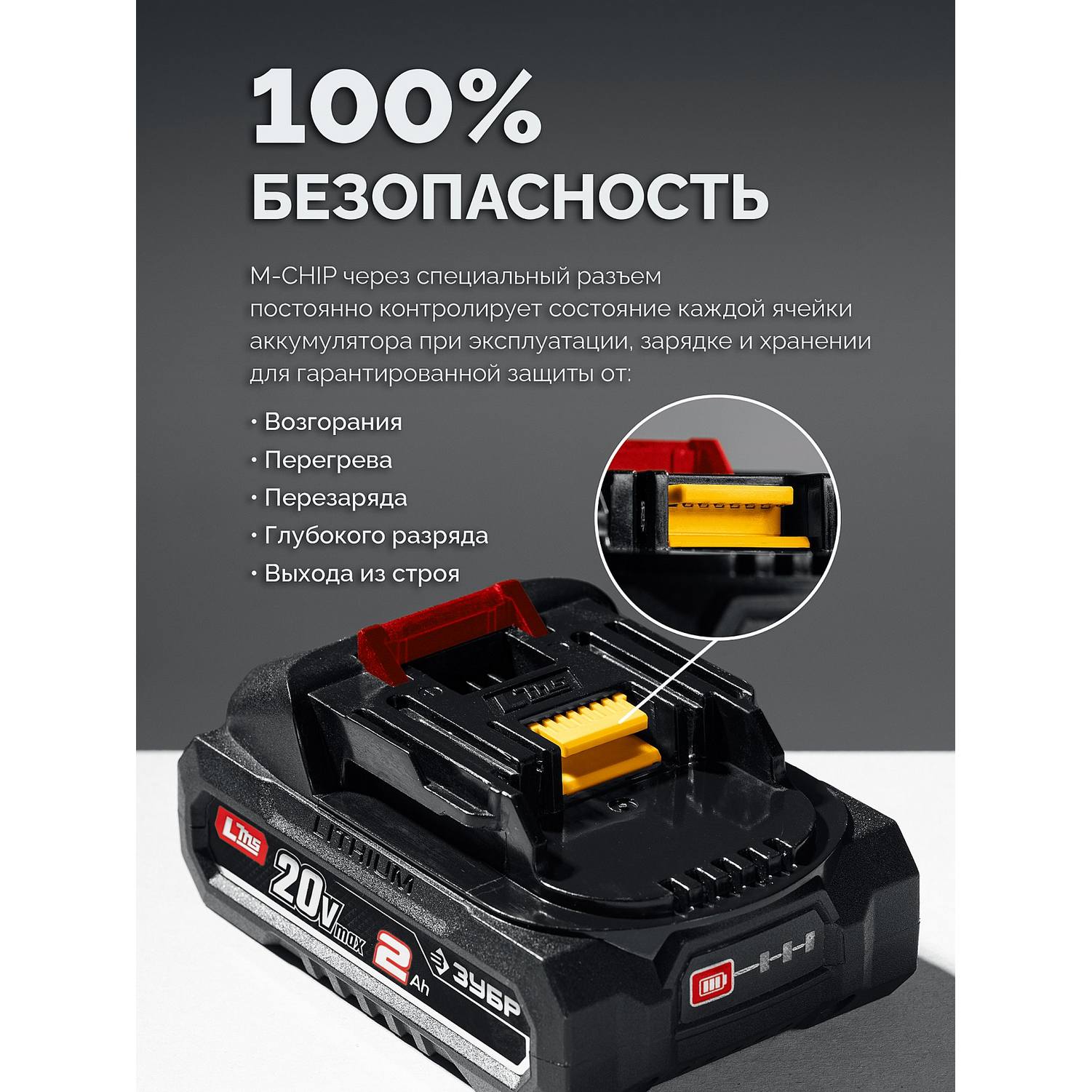 ЗУБР  20 В, 40 Н·м, 1 АКБ LMS (2 А·ч), дрель-шуруповерт {ДШ-40-21}