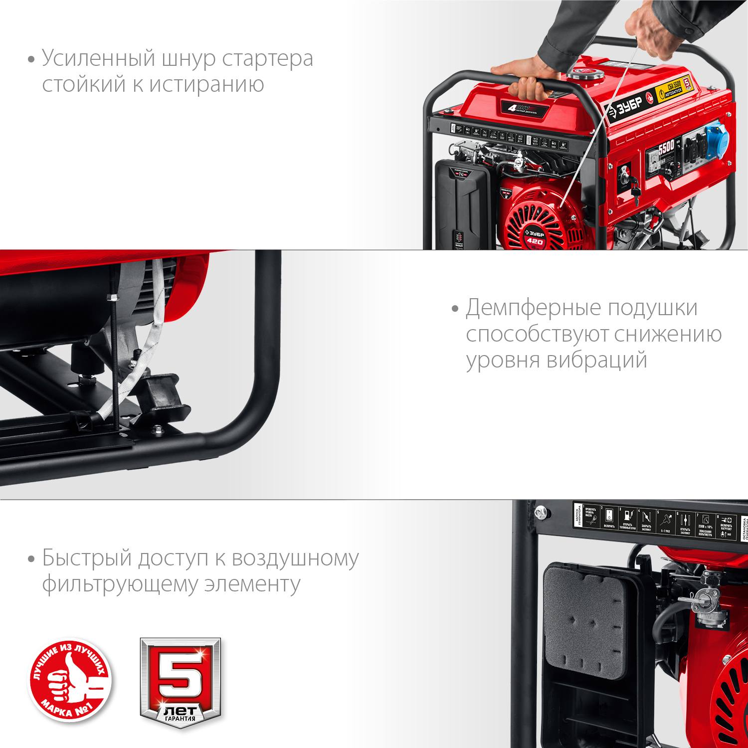 СБА-5500 бензиновый генератор с автозапуском, 5500 Вт, ЗУБР {СБА-5500}