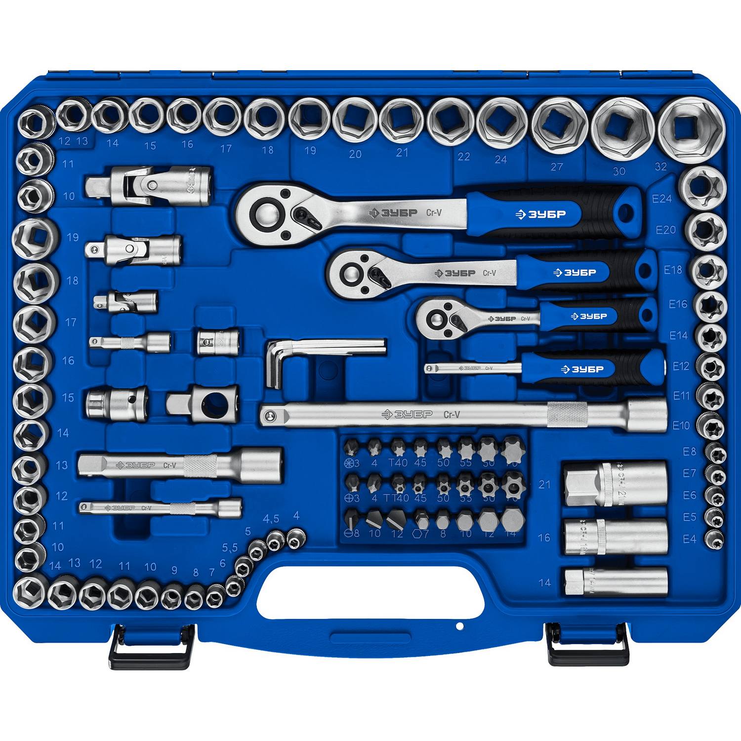 ЗУБР  А-150, 150 предм., (1/2"+ 3/8"+ 1/4"), универсальный набор инструмента, Профессионал (27637-H150)
