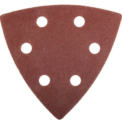 Треугольник шлифовальный ЗУБР "Мастер" универсальный на велкро основе, 6 отверстий, Р120, 93х93х93мм, 5шт