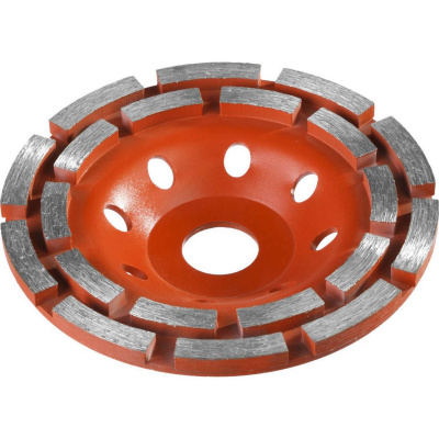 Двухрядная ЗУБР чашка алмазная шлифовальная сегментная 125 мм, МАСТЕР {33376-125}