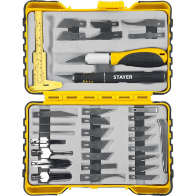Набор STAYER "PROFI": Резцы по дереву, 33шт {1831-H33}