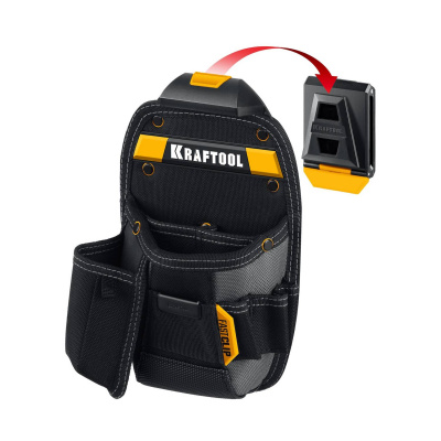 KRAFTOOL  KP-8 с быстросъёмным креплением FastClip, 8 карманов и петель, 170 х 260 мм, поясная сумка  {38776}