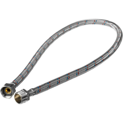 Подводка гибкая ЗУБР для воды, оплетка из нержавеющей стали, г/ш 1/2" - 0,8м {51005-G/S-080}