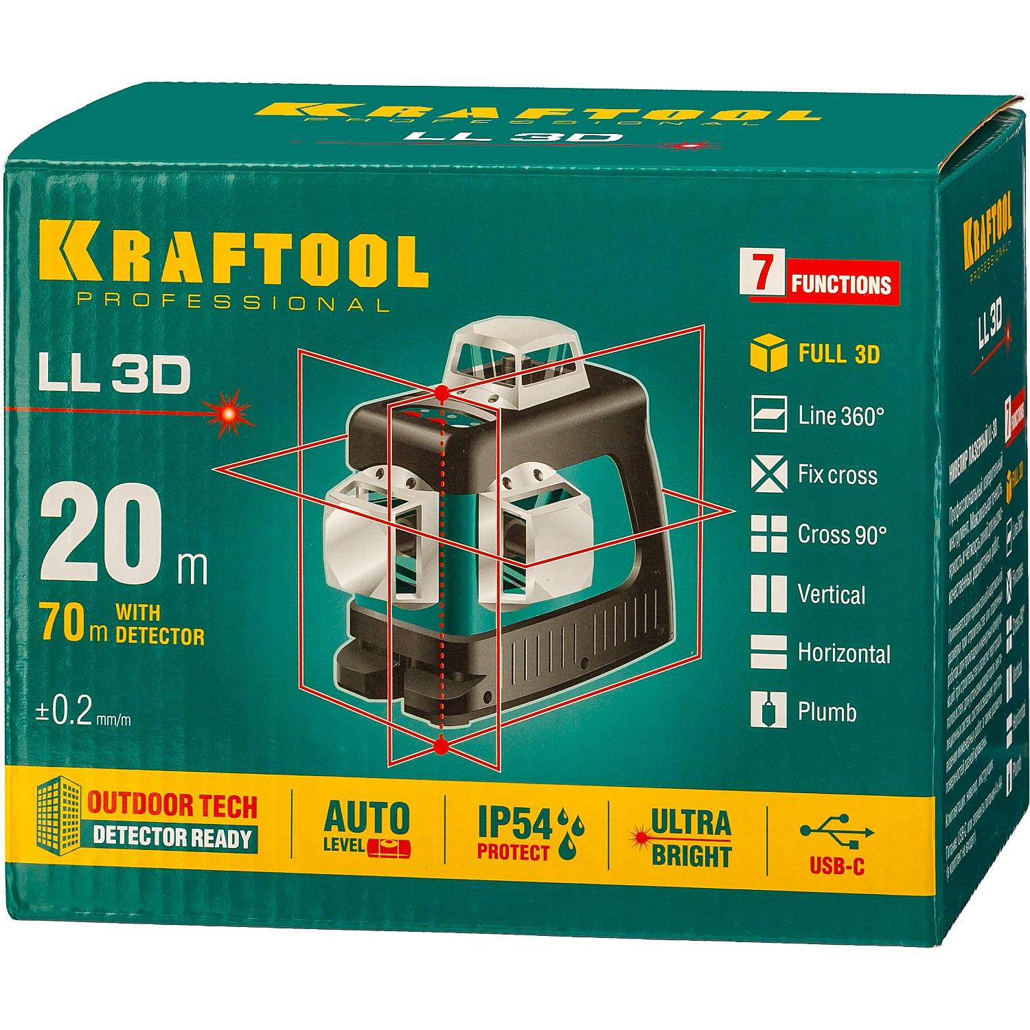 KRAFTOOL LL 3D нивелир лазерный, в коробке {34640_z01}