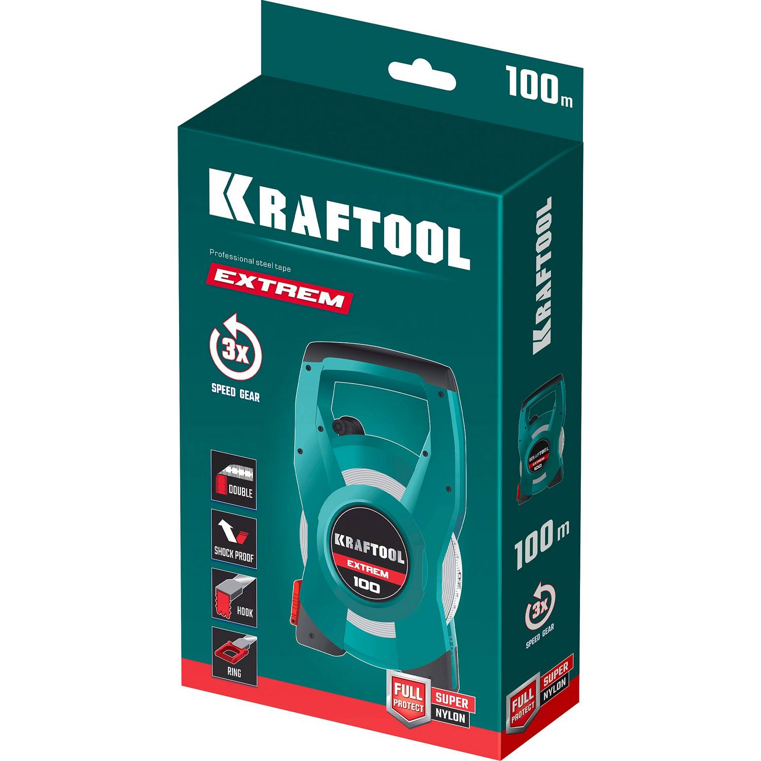 KRAFTOOL EXTREM 100 м геодезическая стальная мерная лента {34185-100}