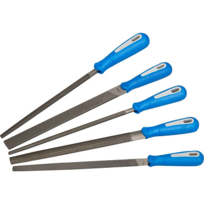 ЗУБР БЛИЦ набор напильников, двухкомпонентная рукоятка, 250 мм {16651-25-H5}