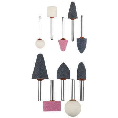 Набор ЗУБР "Мастер": Абразивные минишарошки-насадки для гравера и дрели, хвостовик d 3,2мм, d 6мм {35998-H10}