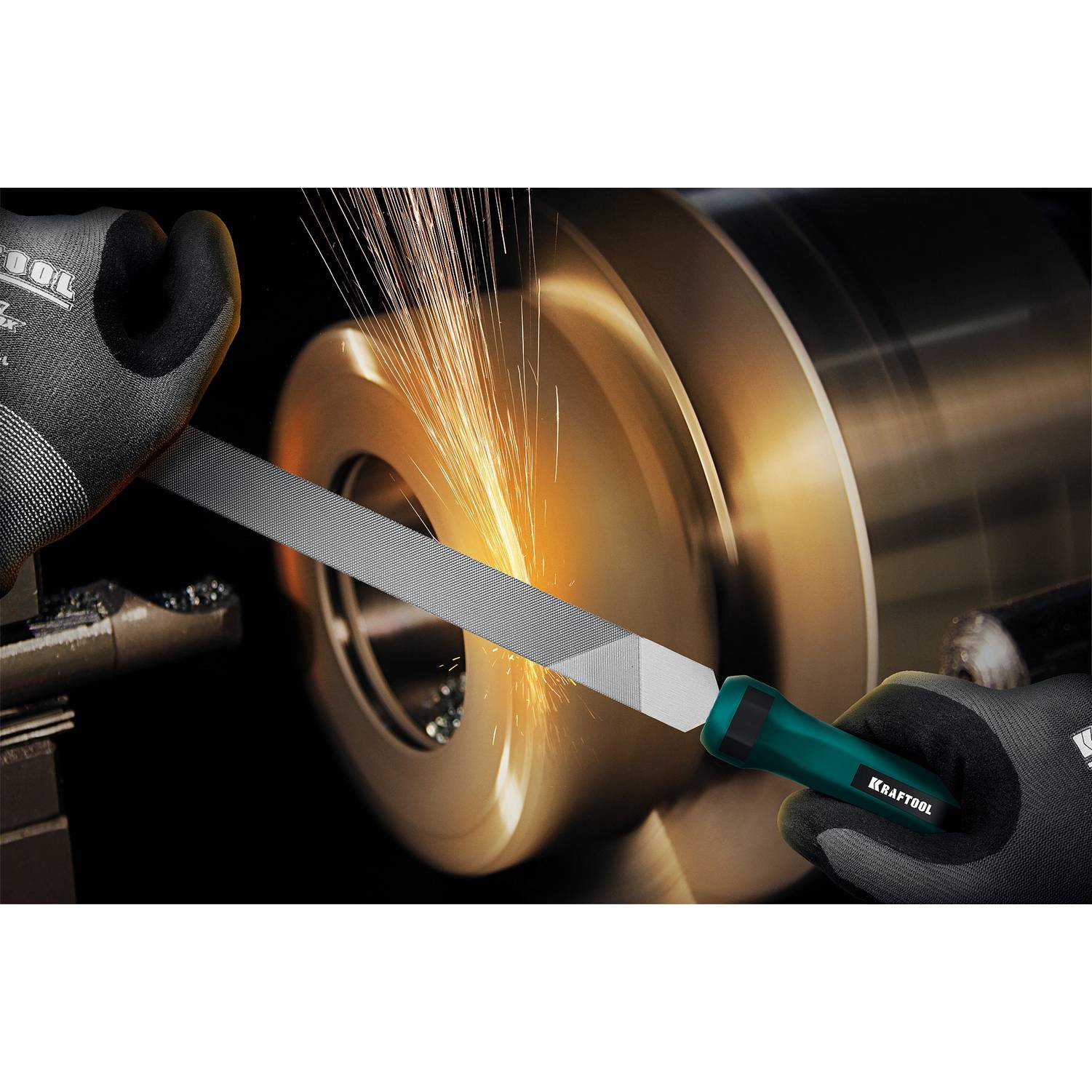 KRAFTOOL ALLIGATOR набор напильников, двухкомпонентная рукоятка, 200 мм {16905}