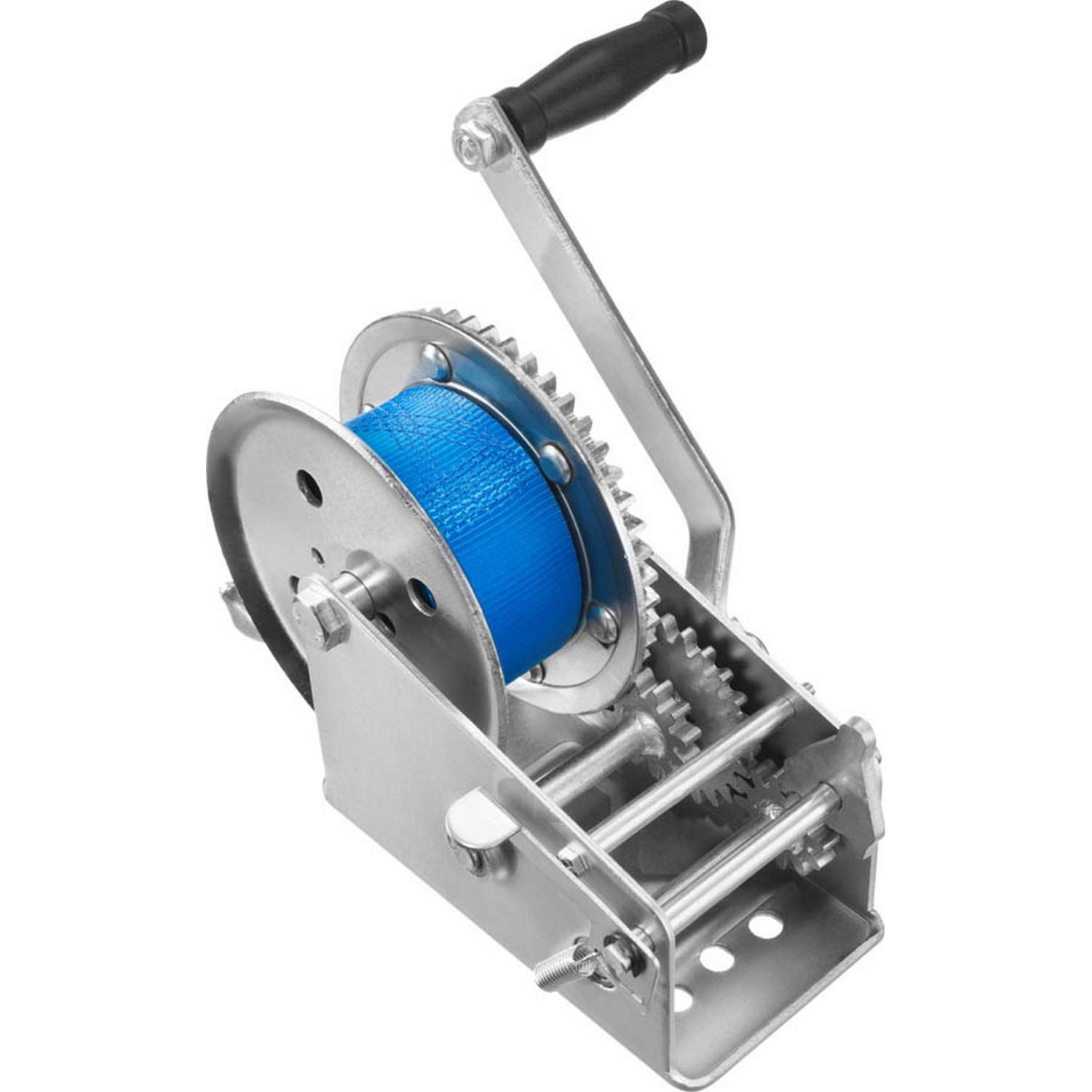 Лебедка ручная барабанная ЗУБР "Профессионал", тяговая, ленточная, 1,1т, 10м {43115-1.1}