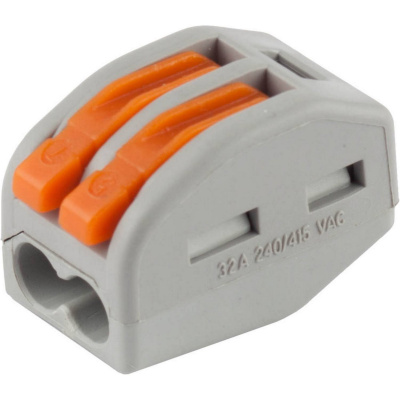 Клемма СВЕТОЗАР соединительная, разъемная, 2-х проводная, 400В, 32А, 0,5-2,5мм2/0,5-4мм2, 2шт {49190-2}